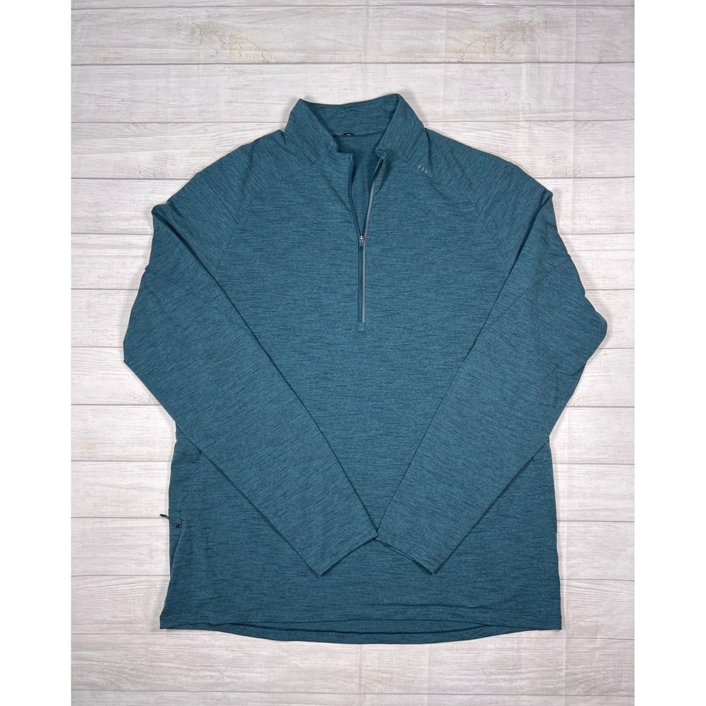 Lululemon Metal Vent Tech Half Zip 2.0 Pullover Mens XXL Teal Blue Heathered